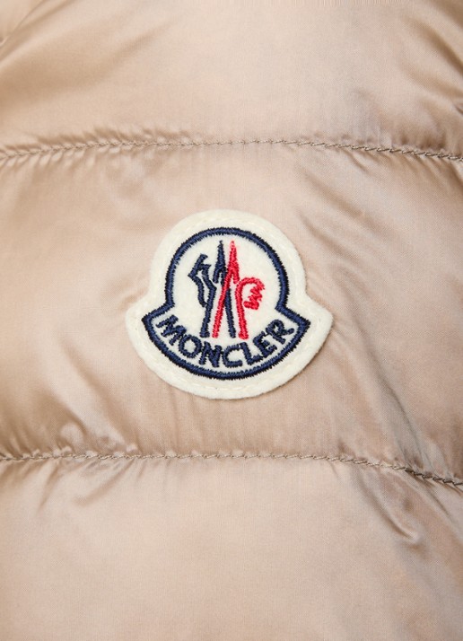 Moncler Lans gewatteerde jas met donsvulling en klepzakken - detail 4 beige