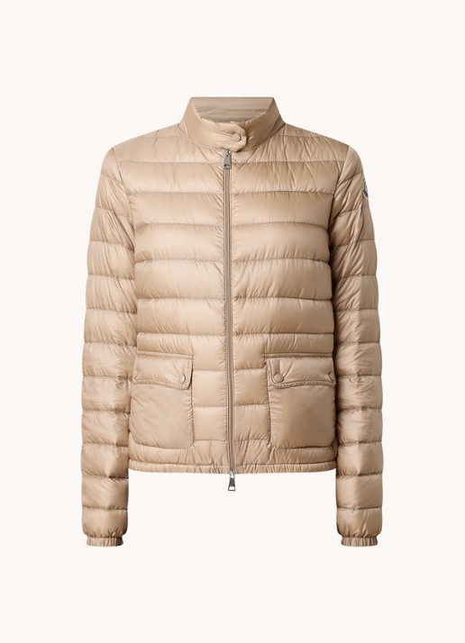 Moncler Lans gewatteerde jas met donsvulling en klepzakken - voorkant 5 beige