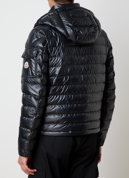Moncler Lauros gewatteerd jack met donsvulling en afneembare capucon - achterkant 3 zwart
