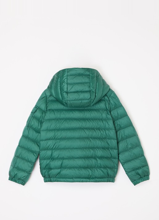 Moncler Lauros gewatteerde jas met donsvulling en afneembare capuchon - achterkant groen