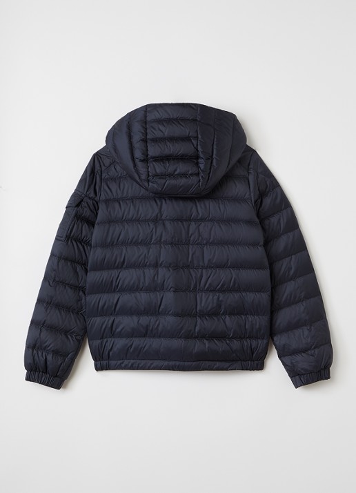 Moncler Lauros puffer jack met capuchon - achterkant donkerblauw