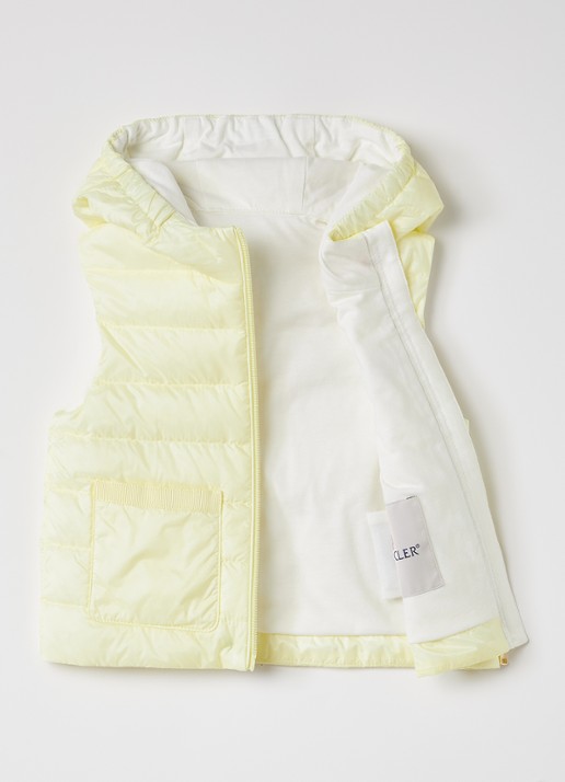 Moncler Lia gewatteerde bodywarmer met donsvulling - voorkant 2 geel