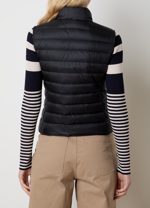 Moncler Liane gewatteerde bodywarmer met donsvulling en logo - achterkant zwart