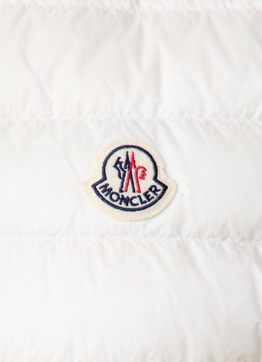 Moncler Liane gewatteerde bodywarmer met donsvulling en logo - detail 6 gebroken wit