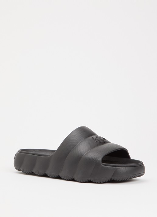 Moncler Lilo slipper met logo - voorkant 2 zwart
