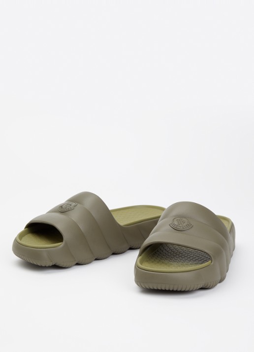 Moncler Lilo slipper met logo - detail 3 bronsgroen