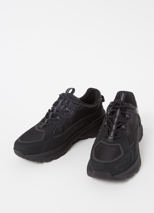 Moncler Lite Runner sneaker met leren details - detail zwart