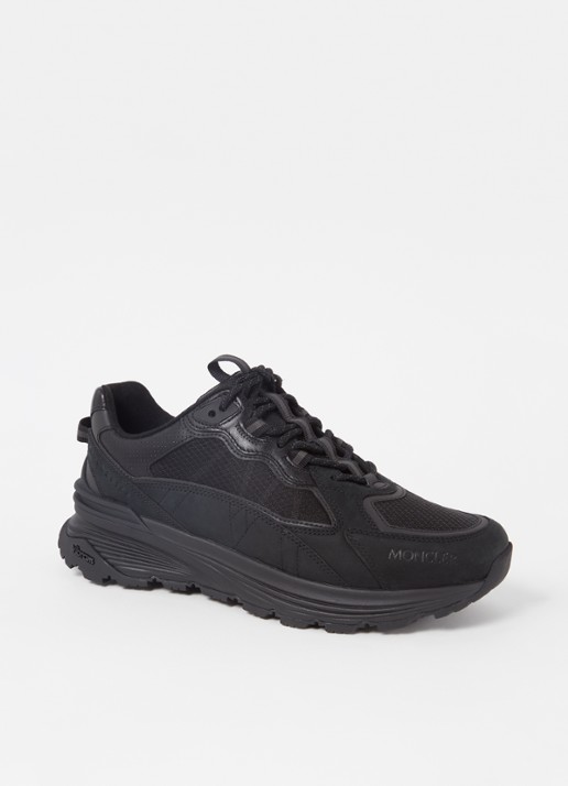 Moncler Lite Runner sneaker met leren details - voorkant 6 zwart