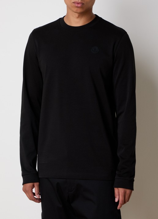 Moncler Longsleeve met logo- en backprint  - achterkant zwart