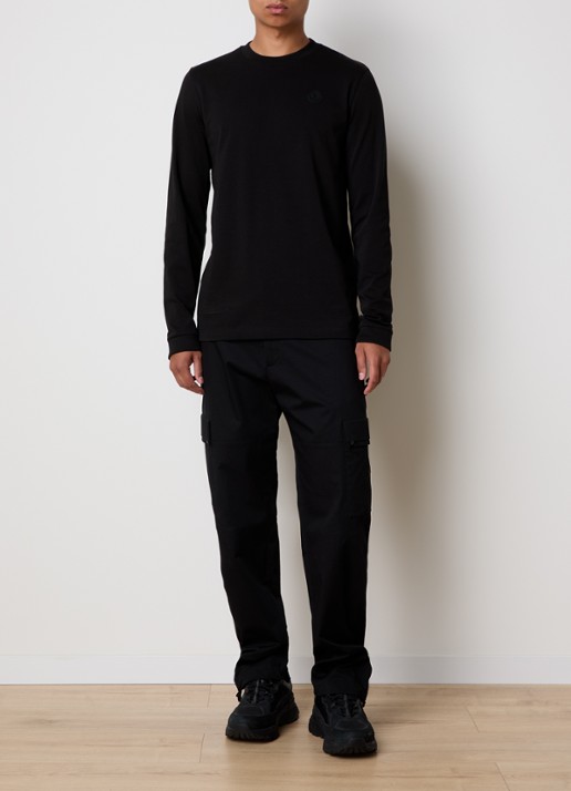 Moncler Longsleeve met logo- en backprint  - voorkant 3 zwart