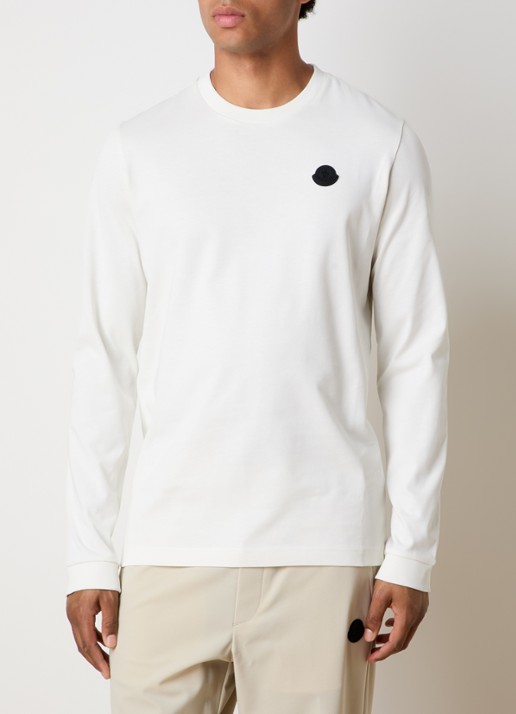 Moncler Longsleeve met logo- en backprint  - achterkant 5 gebroken wit