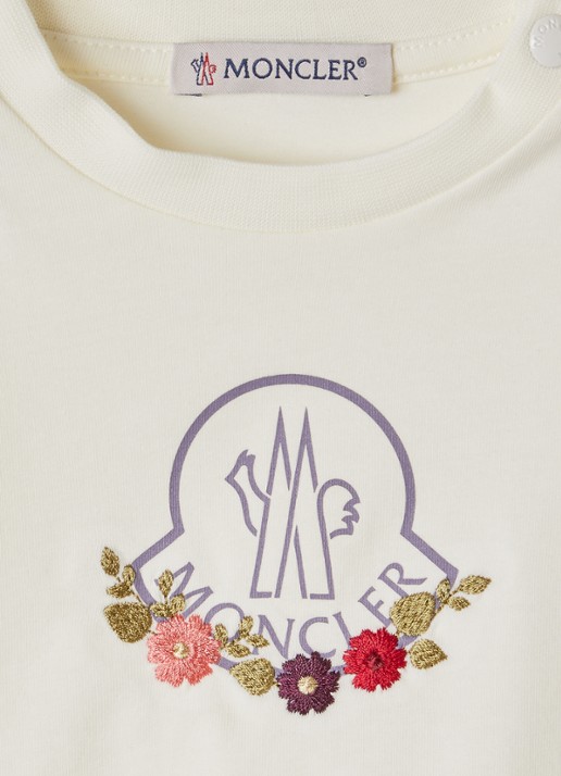 Moncler Longsleeve met logoprint - detail gebroken wit