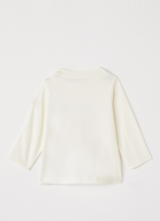 Moncler Longsleeve met logoprint - voorkant 3 gebroken wit