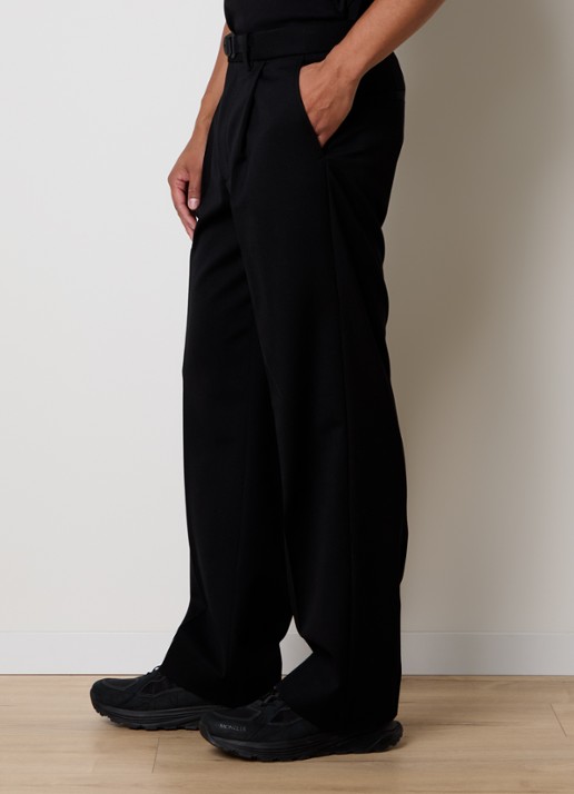 Moncler Loose fit pantalon in wolblend - detail 5 zwart