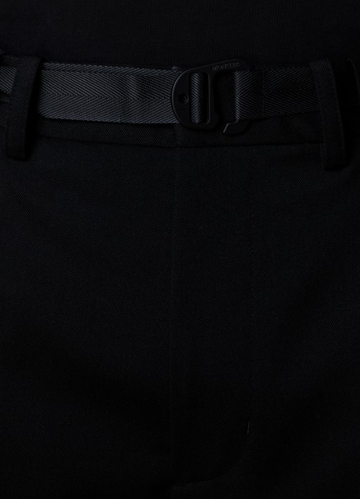 Moncler Loose fit pantalon in wolblend - detail 6 zwart