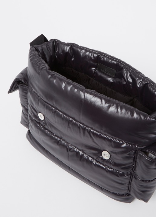 Moncler Luiertas met glanzende finish en verschoningsmat - detail 3 zwart