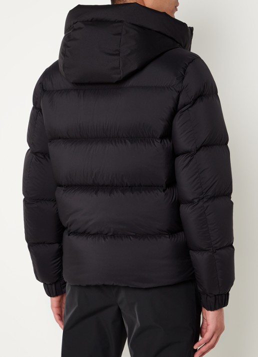 Moncler Madeira puffer jack met donsvulling en logo - achterkant 3 zwart