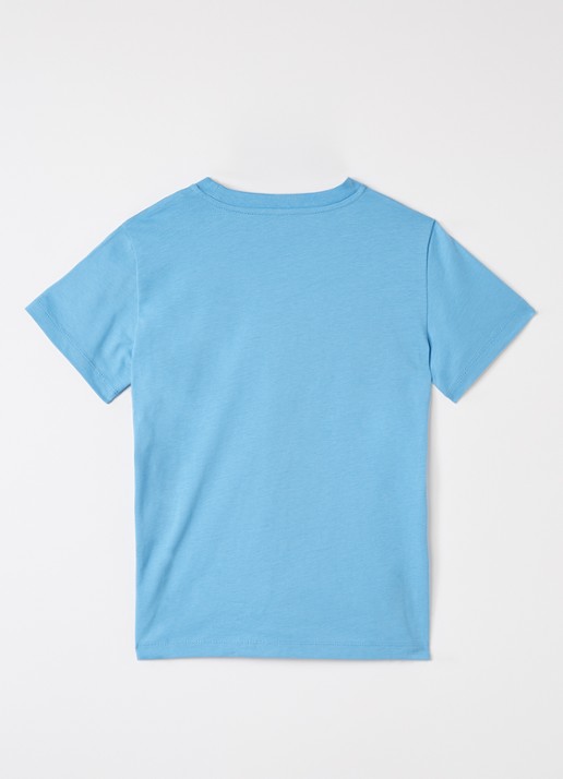 Moncler Maglia T-shirt met logoprint - voorkant 2 donkerblauw