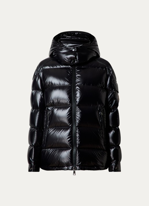 Moncler Maire puffer jack met donsvulling en afneembare capuchon - voorkant 4 zwart
