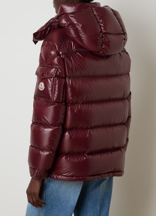 Moncler Maire puffer jack met donsvulling en afneembare capuchon - achterkant 6 bordeauxrood