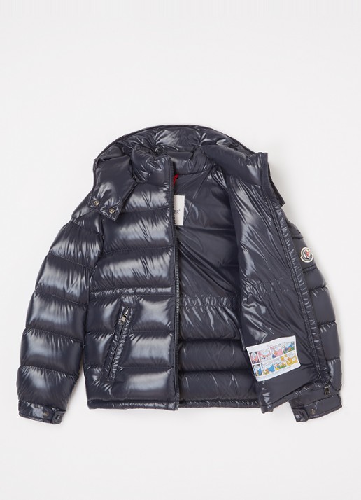Moncler Maire puffer jas met donsvulling en afneembaar capuchon - voorkant 3 lichtblauw