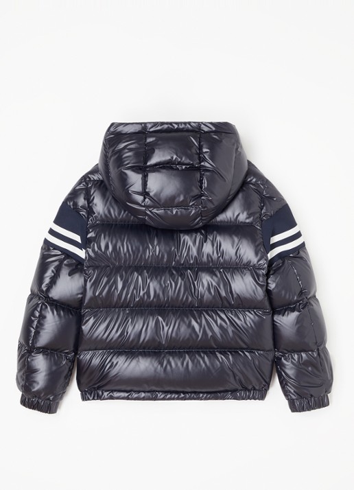 Moncler Mangal puffer jack met donsvulling en capuchon - achterkant donkerblauw