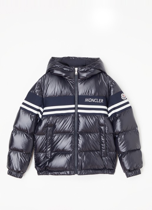 Moncler Mangal puffer jack met donsvulling en capuchon - voorkant 2 donkerblauw