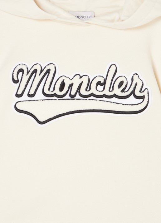 Moncler Maniche hoodie met logoprint van badstof - detail 3 creme