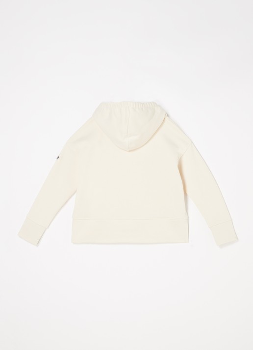 Moncler Maniche hoodie met logoprint van badstof - voorkant 2 creme