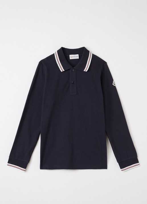Moncler Maniche polo van piqué katoen met logo