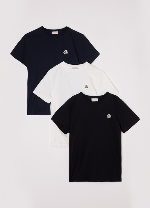 Moncler Maniche T-shirt met logo in 3-pack