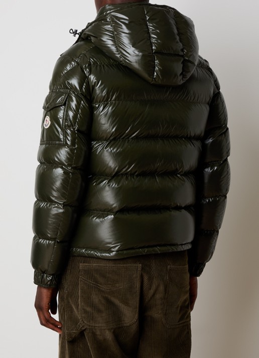 Moncler Maya puffer jack met donsvulling en afneembare capuchon - achterkant 4 bronsgroen