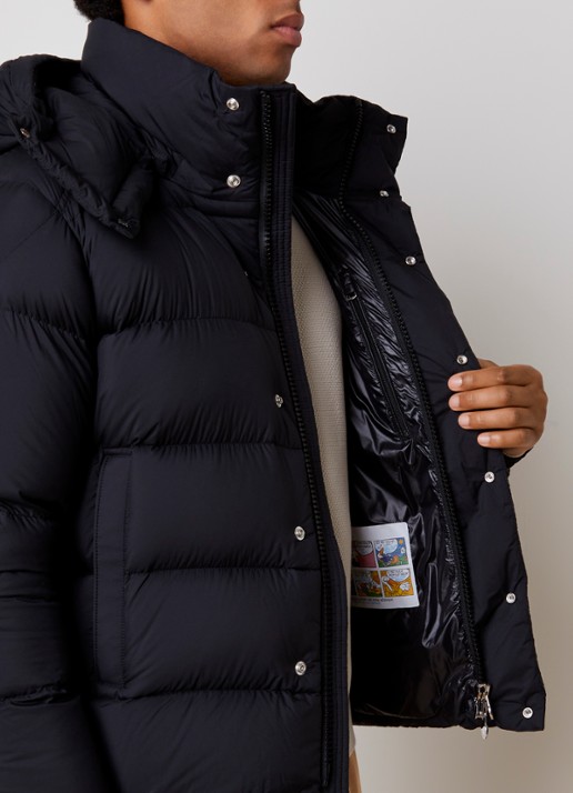 Moncler Maya puffer jack met donsvulling en ritszakken - detail 5 zwart