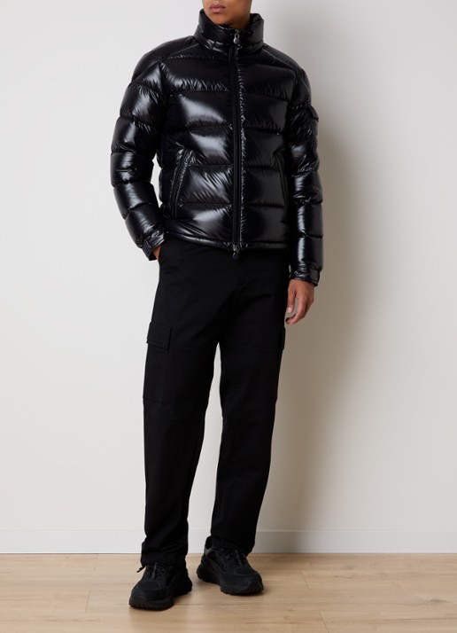 Moncler Maya pufferjas met donsvulling - voorkant 2 zwart