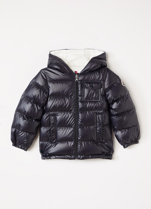 Moncler Mesles pufferjack met donsvulling - voorkant donkerblauw