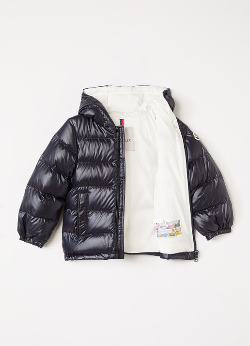 Moncler Mesles pufferjack met donsvulling - voorkant 2 donkerblauw