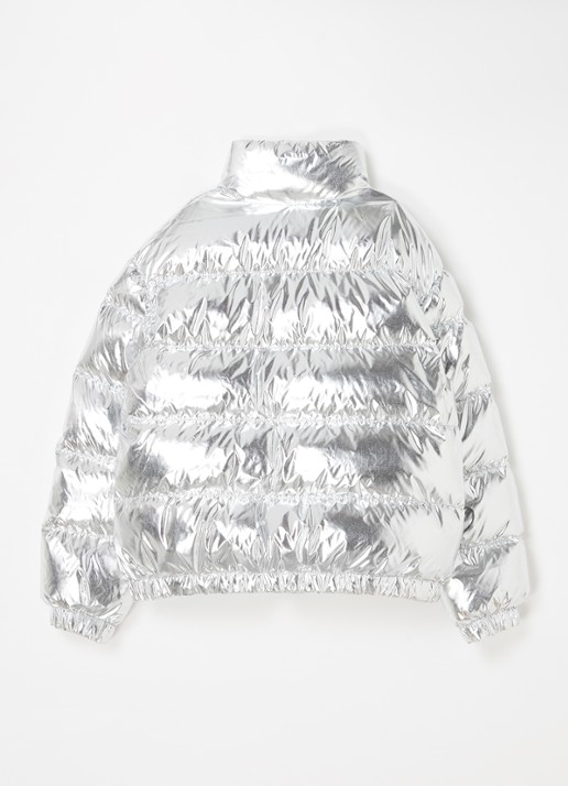 Moncler Meuse gewatteerd jack met donsvulling en metallic finish - achterkant 3 zilver