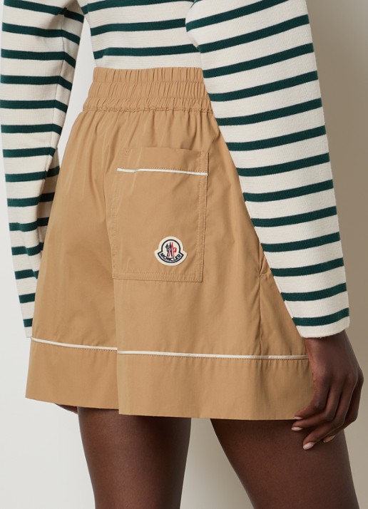 Moncler Mid waist wide fit korte broek met steekzakken - achterkant 5 camel