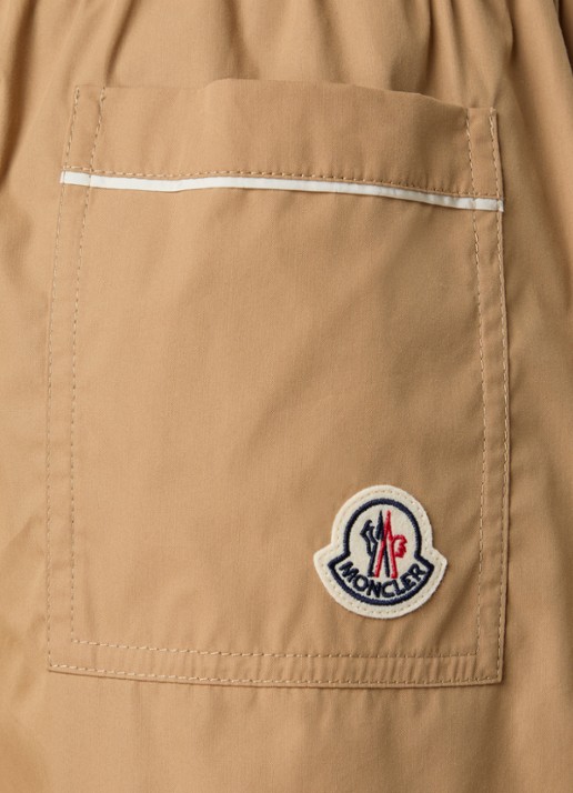 Moncler Mid waist wide fit korte broek met steekzakken - detail 4 camel