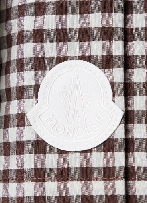 Moncler Mini A-lijn rok met ruitdessin - detail 4 bruin