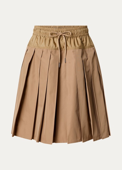 Moncler Mini plooirok met trekkoord - voorkant 2 beige