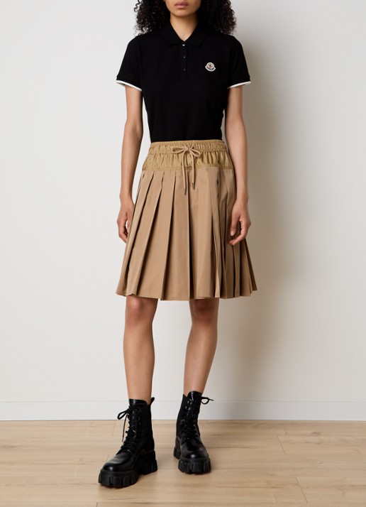 Moncler Mini plooirok met trekkoord - voorkant 3 beige