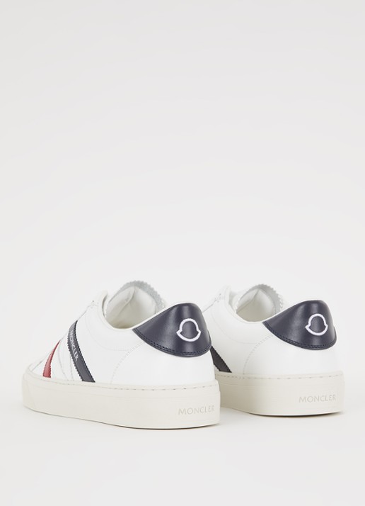 Moncler Monaco sneaker van kalfsleer met logo - achterkant 3 wit