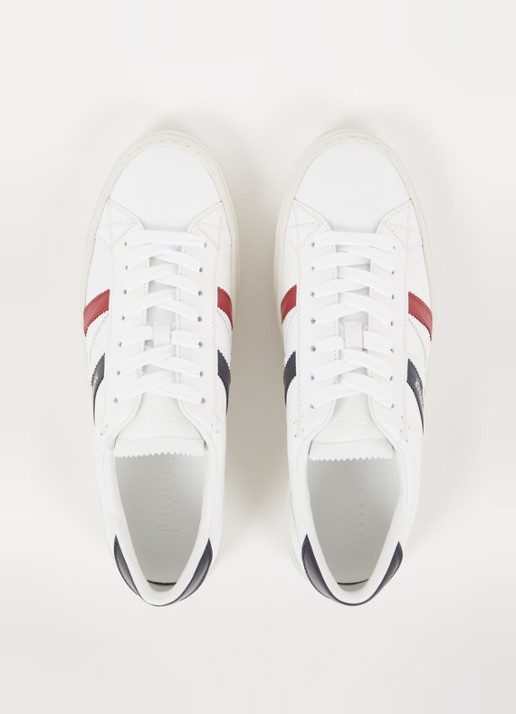 Moncler Monaco sneaker van kalfsleer met logo - detail 5 wit