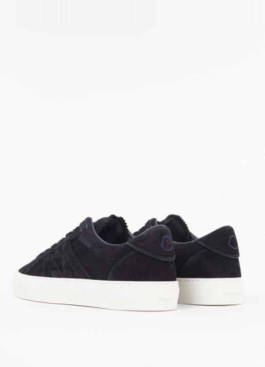 Moncler Monaco2 sneaker van suède - achterkant 3 donkerblauw