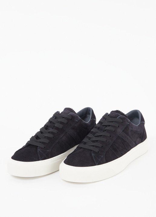 Moncler Monaco2 sneaker van suède - detail 4 donkerblauw