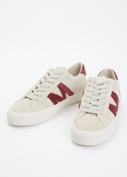 Moncler Monaco2 sneaker van suède - detail 4 beige