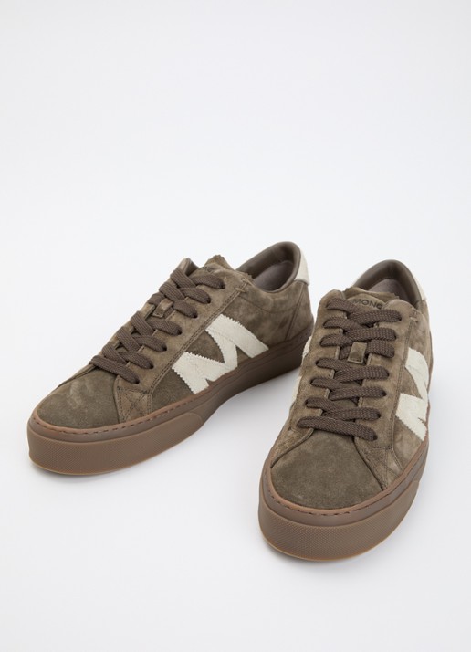 Moncler Monaco2 sneaker van suede - detail 3 khaki