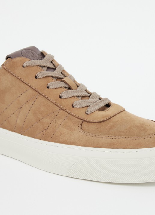 Moncler Monclub sneaker van suède - detail 4 camel