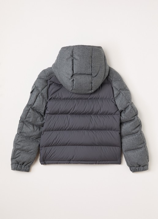 Moncler Montgenievre puffer jack van scheerwol - achterkant 3 middengrijs